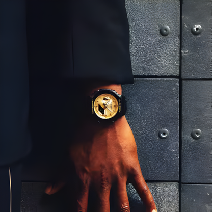 G-SHOCK 2100 Series Black Resin Gold Dial Watch 48.5mm