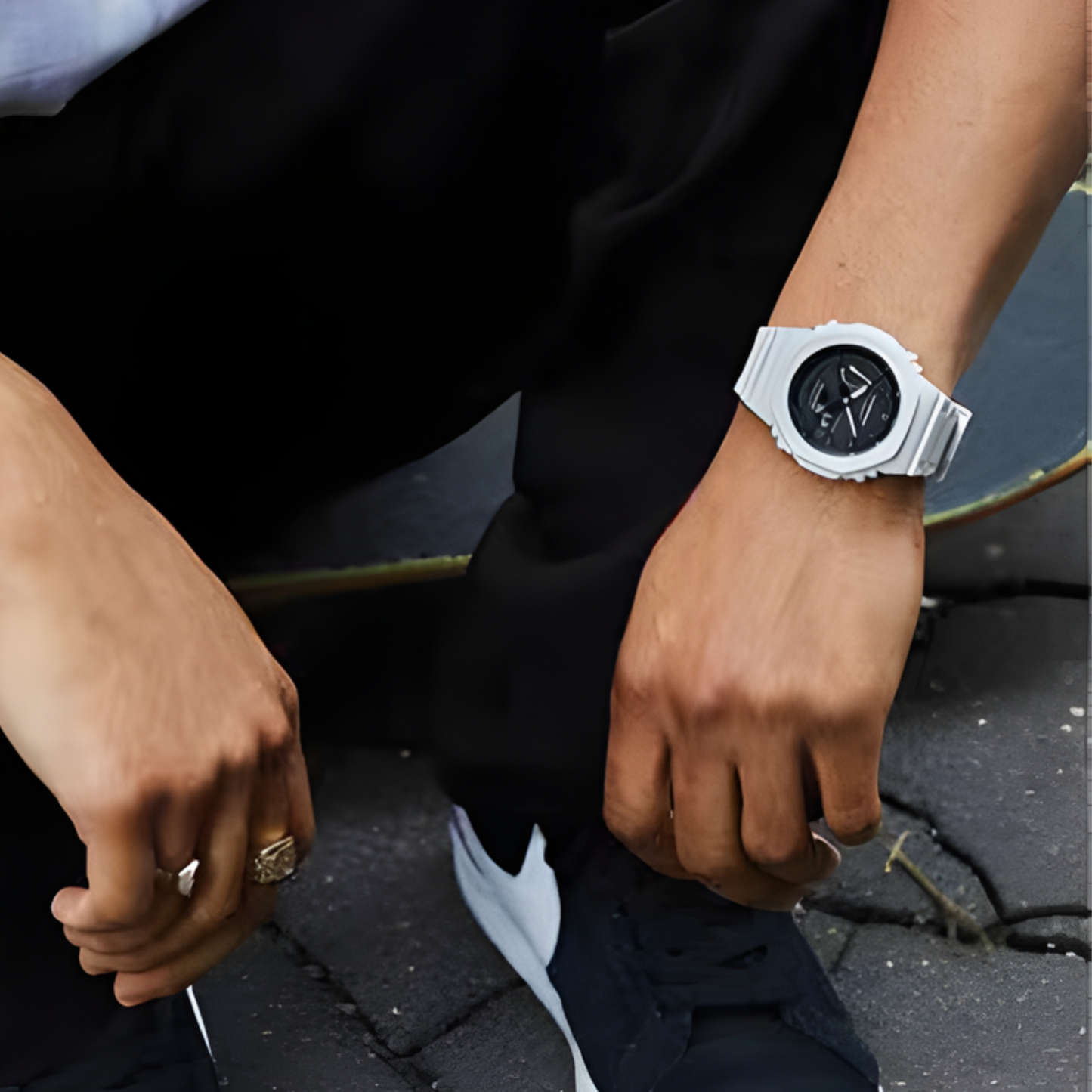 G-SHOCK 2100 Series Octagonal White/Black Watch 48.5mm