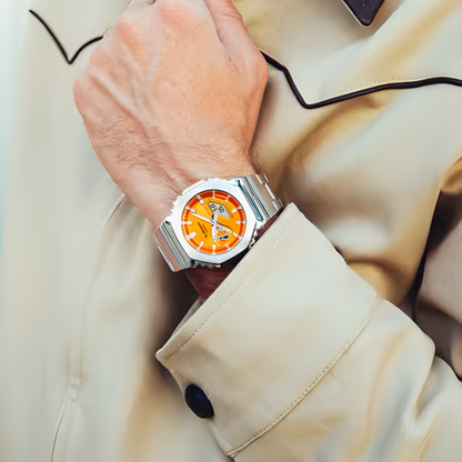 G-SHOCK GM-2100 Orange Metallic Stainless Steel Watch 49.3 mm