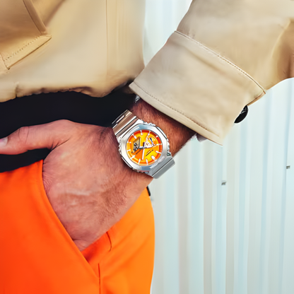 G-SHOCK GM-2100 Orange Metallic Stainless Steel Watch 49.3 mm