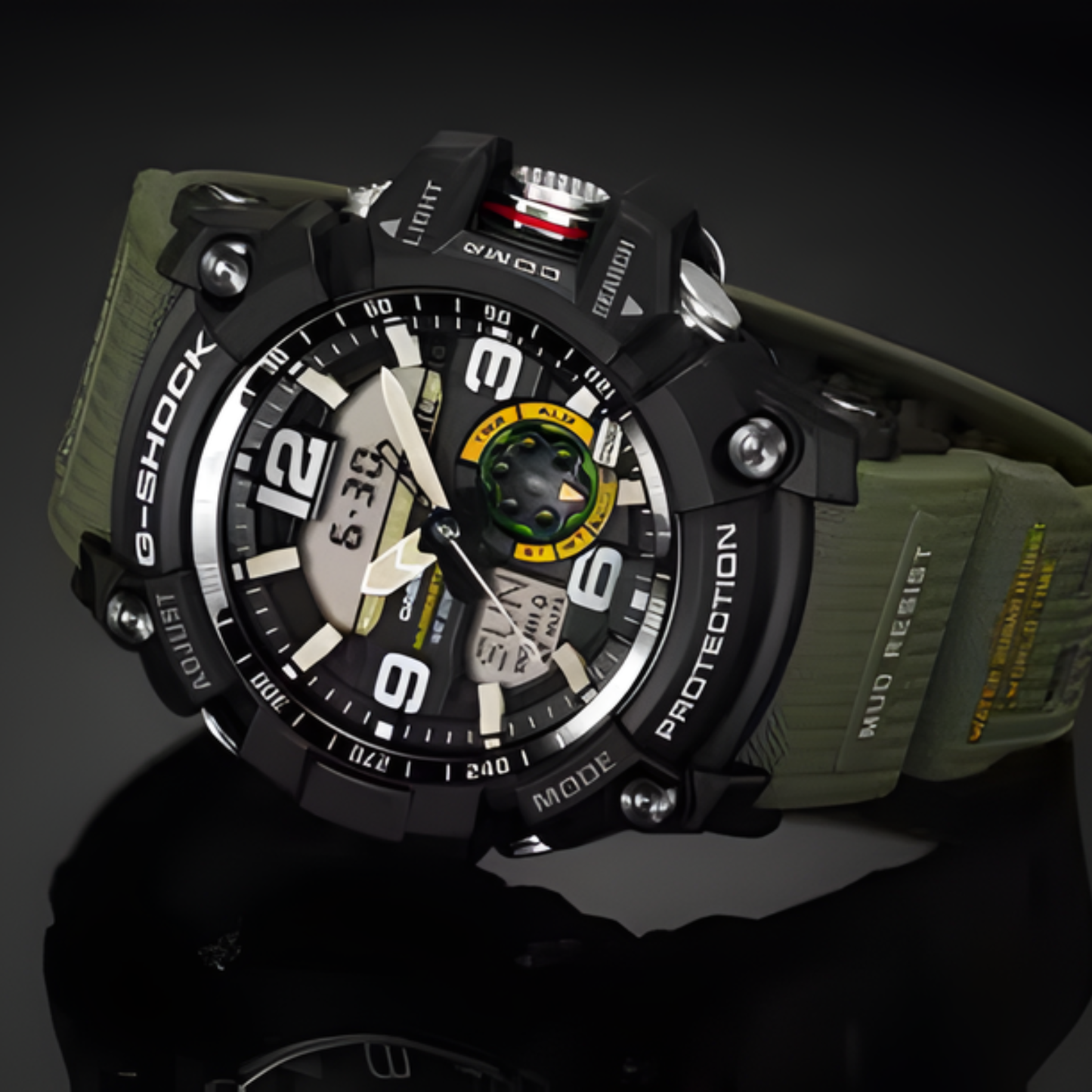 G-SHOCK MUDMASTER Olive/Black Analog-Digital Watch 56.2mm