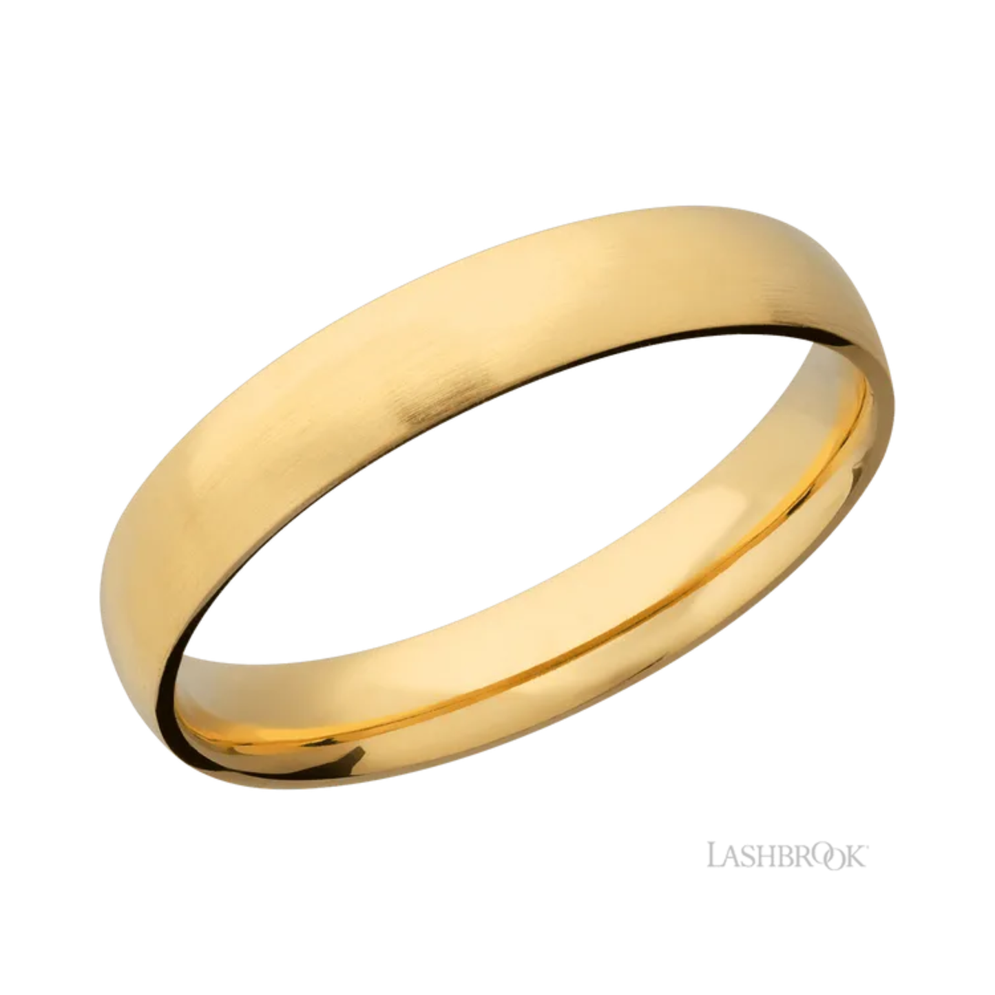 Lashbrook Satin Wedding Band 14K Yellow Gold – 4 mm Domed