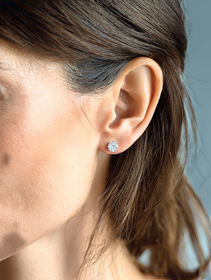 1/4 CTW Lab-Grown Diamond Stud Earrings in 14K White or Yellow Gold