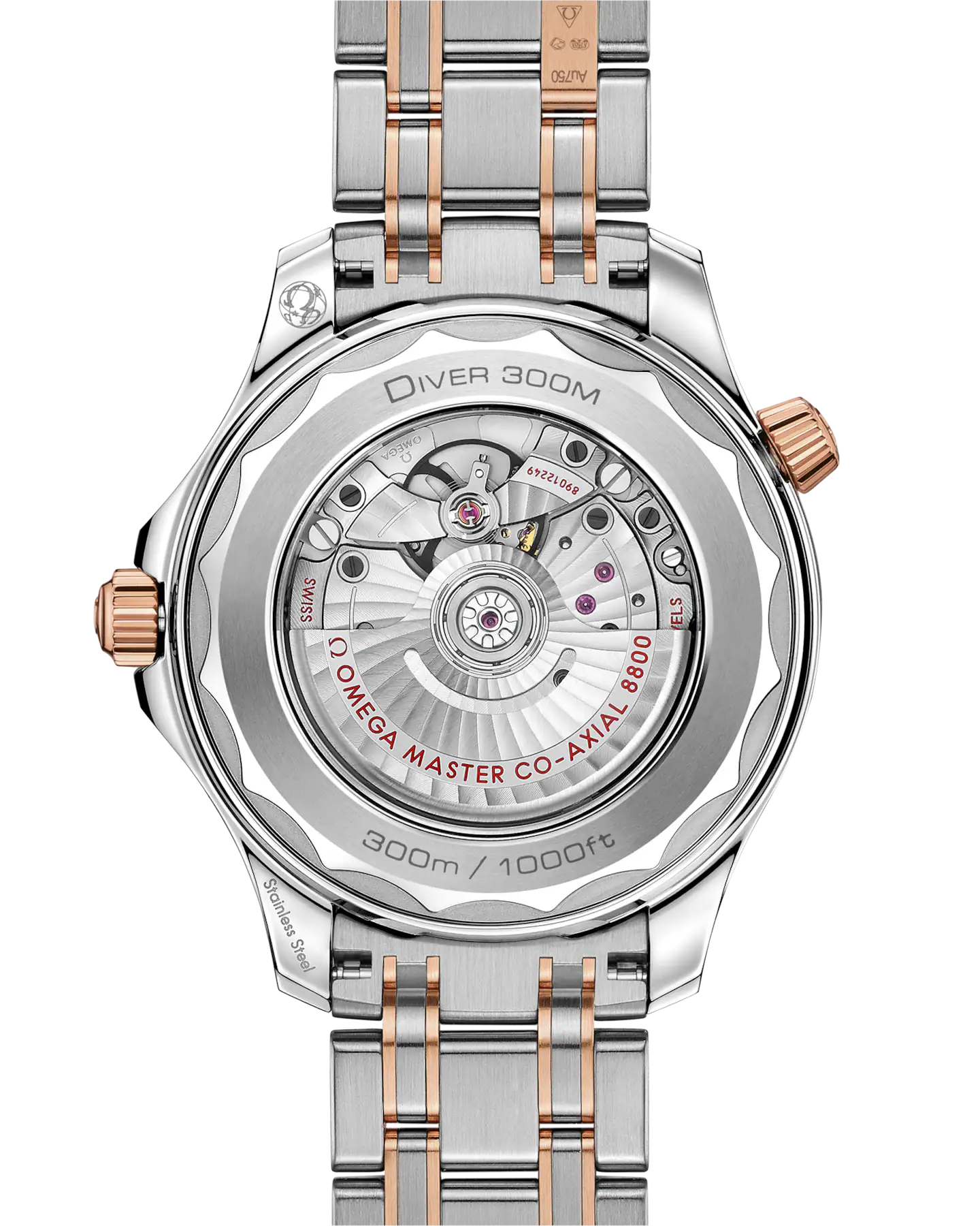 Omega Seamaster Diver 300M Sedna Gold Steel Automatic Watch 42 mm