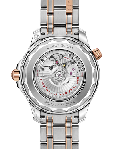 Omega Seamaster Diver 300M Sedna Gold Steel Automatic Watch 42 mm