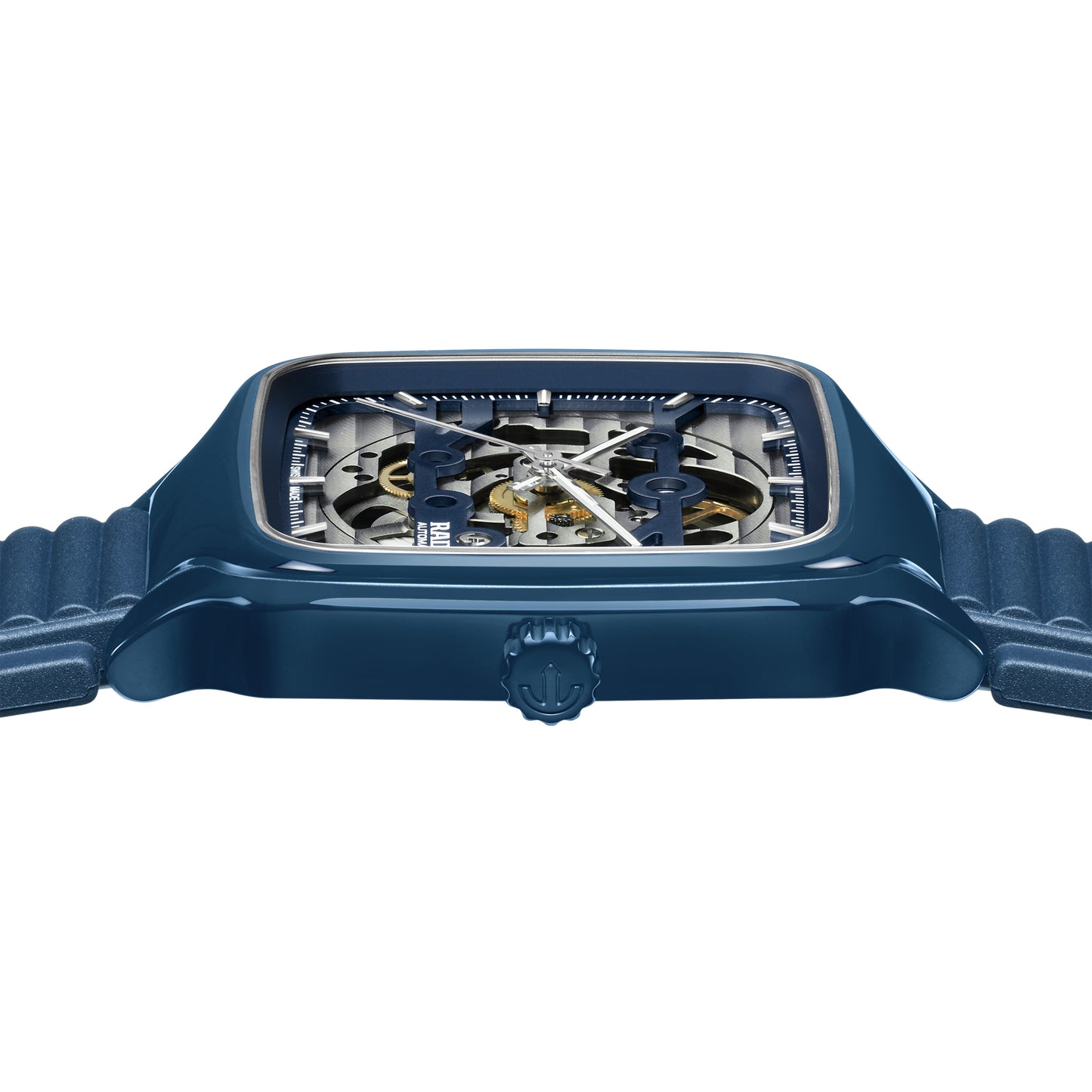 Rado True Square Skeleton Ceramic Automatic Watch - Blue