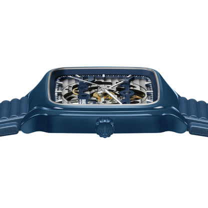Rado True Square Skeleton Ceramic Automatic Watch - Blue