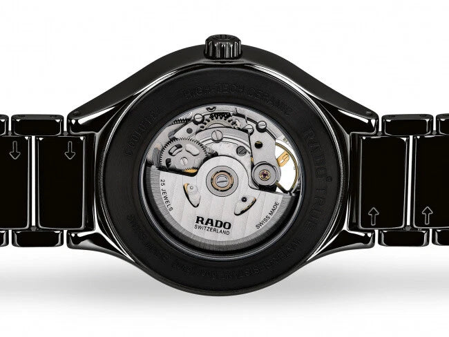 Rado True Round Black Open Heart Ceramic Automatic Watch 40 mm