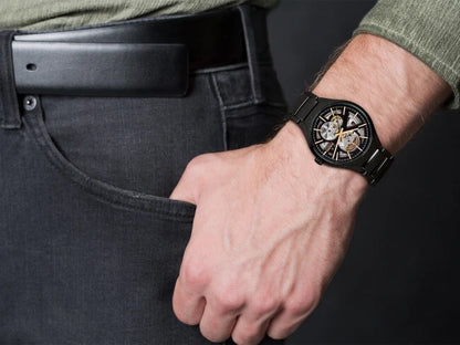 Rado True Round Black Open Heart Ceramic Automatic Watch 40 mm