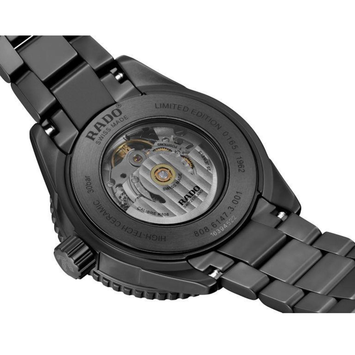 Rado Captain Cook Black Skeleton Ceramic Automatic Watch 43 mm