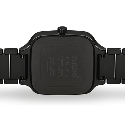 Rado True Square Black Diamond Ceramic Titanium Watch 38 mm