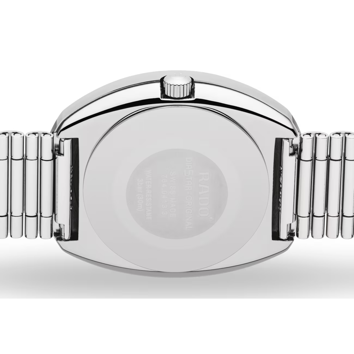 Rado DiaStar Original Silver Stainless Steel Black Dial Watch 35.1 mm