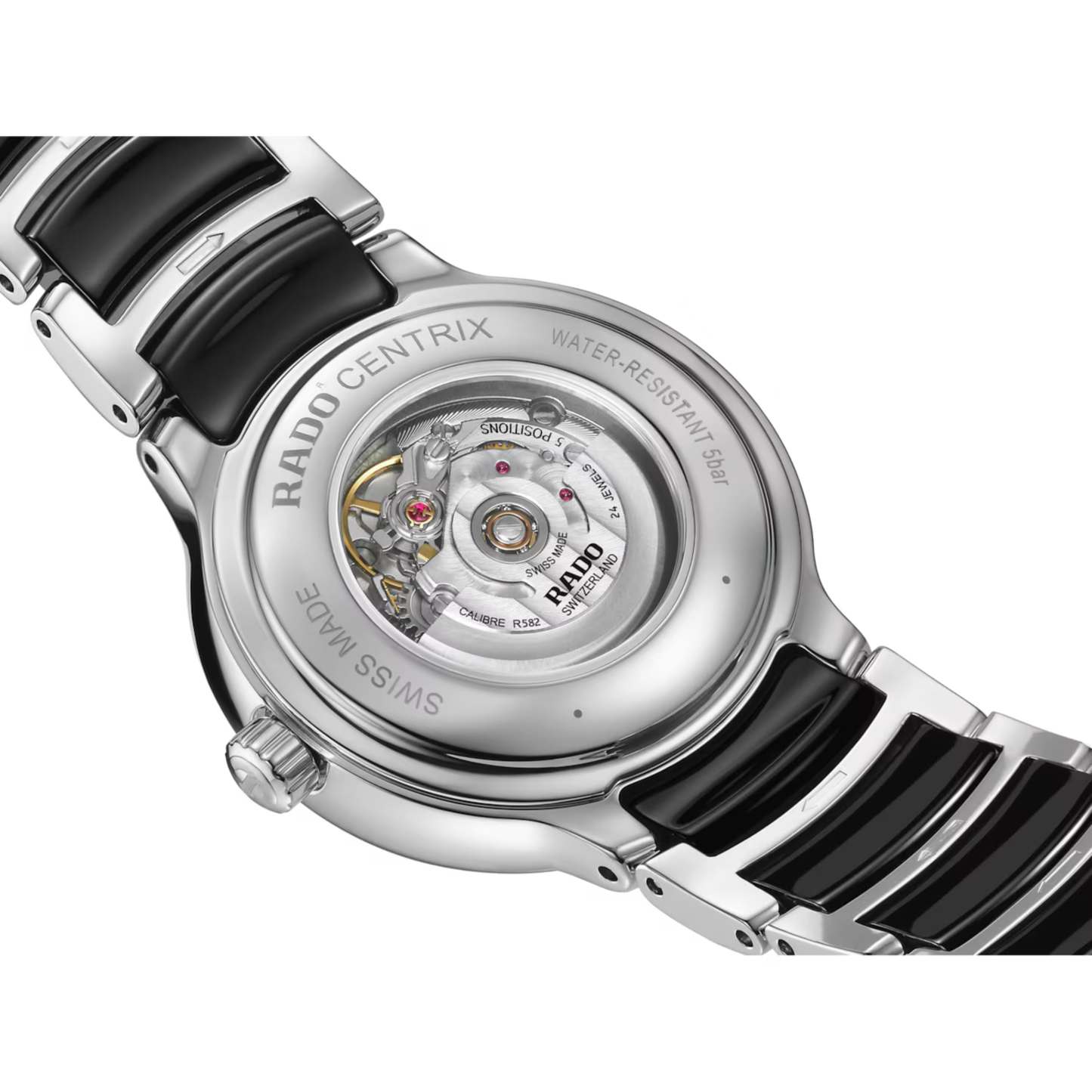 Rado Centrix Automatic Diamonds Black Dial Two-Tone Stainless Steel Men’s Watch 30.5mm