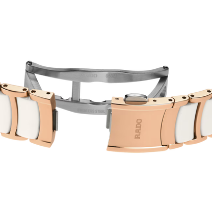 Rado Centrix White Dial Two-Tone Stainless Steel & Ceramic Automatic Watch 30.5mm