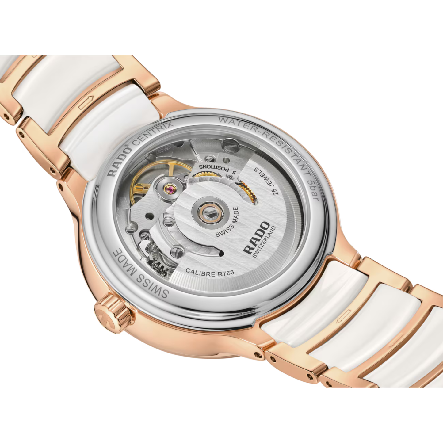 Rado Centrix Diamonds White Two-Tone Automatic Watch 35 mm