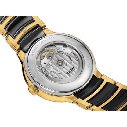 Rado Centrix Diamond Index Black Two-Tone Automatic Watch 39.5 mm