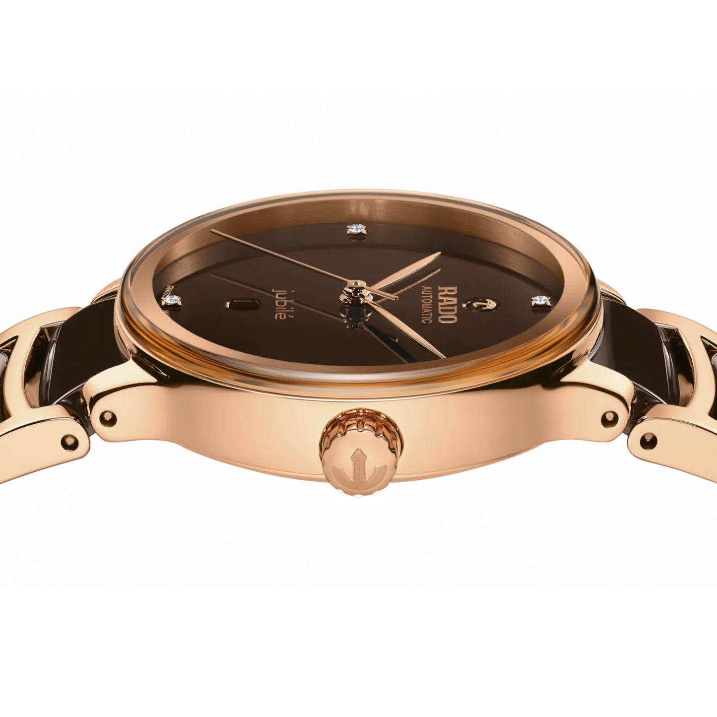 Rado Centrix Diamond Brown Ceramic Automatic Watch 30.5 mm