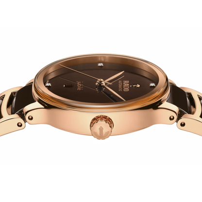 Rado Centrix Diamond Brown Ceramic Automatic Watch 30.5 mm