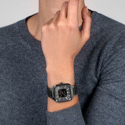 Rado True Square Grey Ceramic Titanium Automatic Watch 38 mm