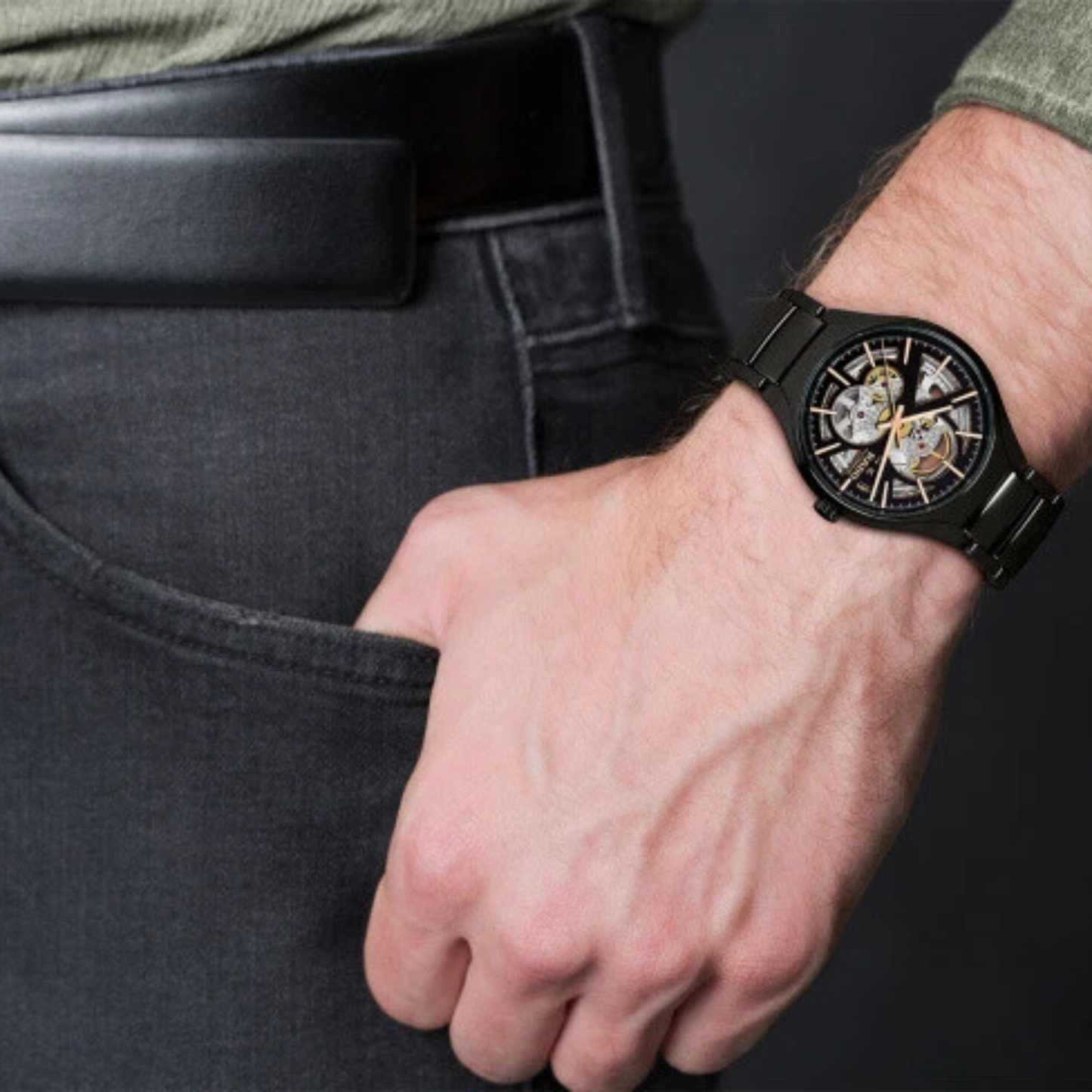 Rado True Round Black Open Heart Ceramic Automatic Watch 40 mm