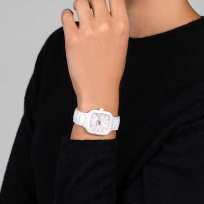 Rado True Square White Ceramic Titanium Watch 29.2 mm