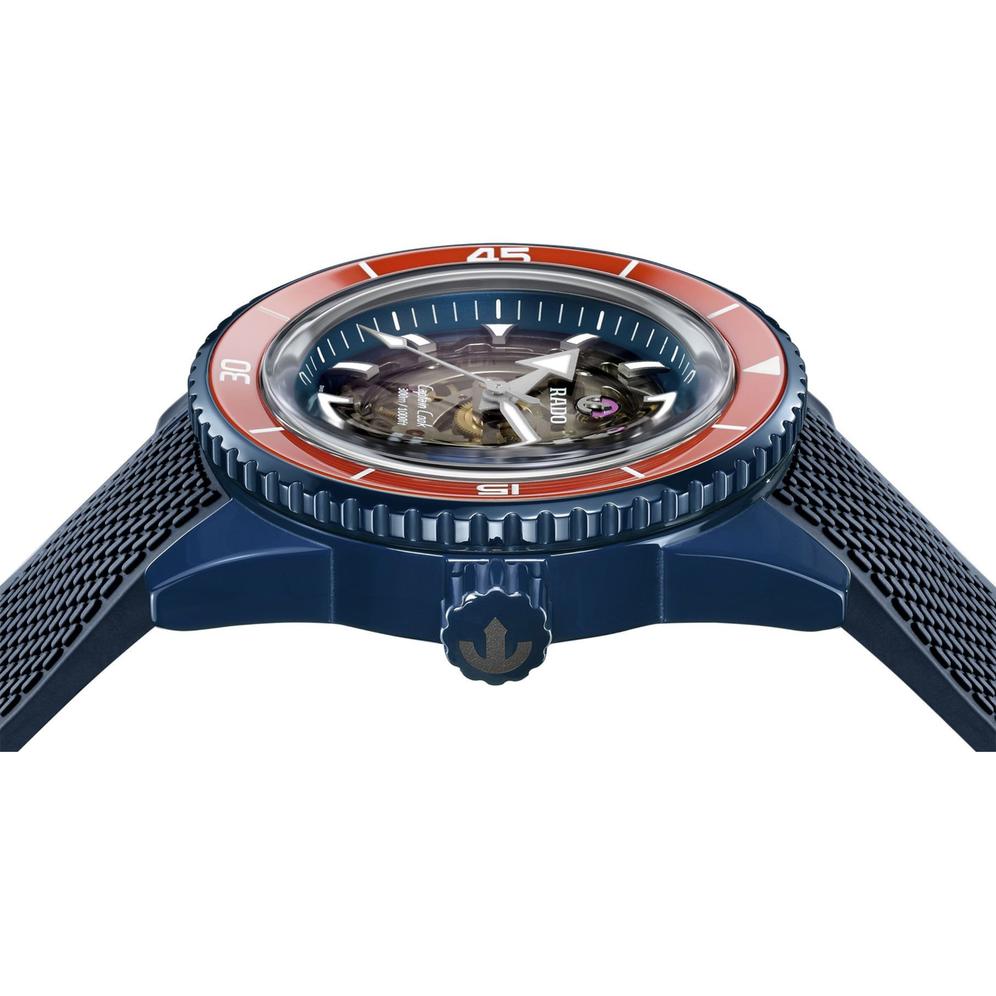 Rado Captain Cook Navy Blue Ceramic Skeleton Limited Edition Automatic Watch 43 mm