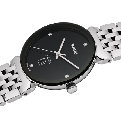 Rado Florence Classic Diamond Black Stainless Steel Watch 30 mm
