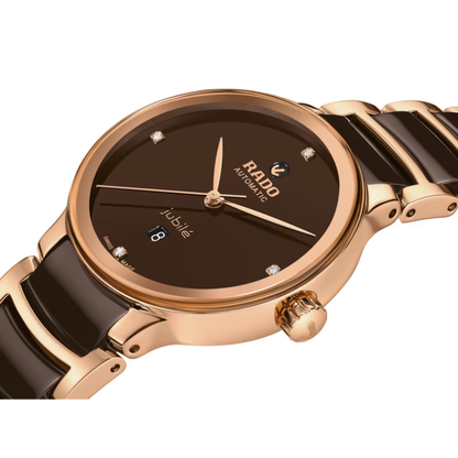 Rado Centrix Diamond Brown Ceramic Automatic Watch 30.5 mm