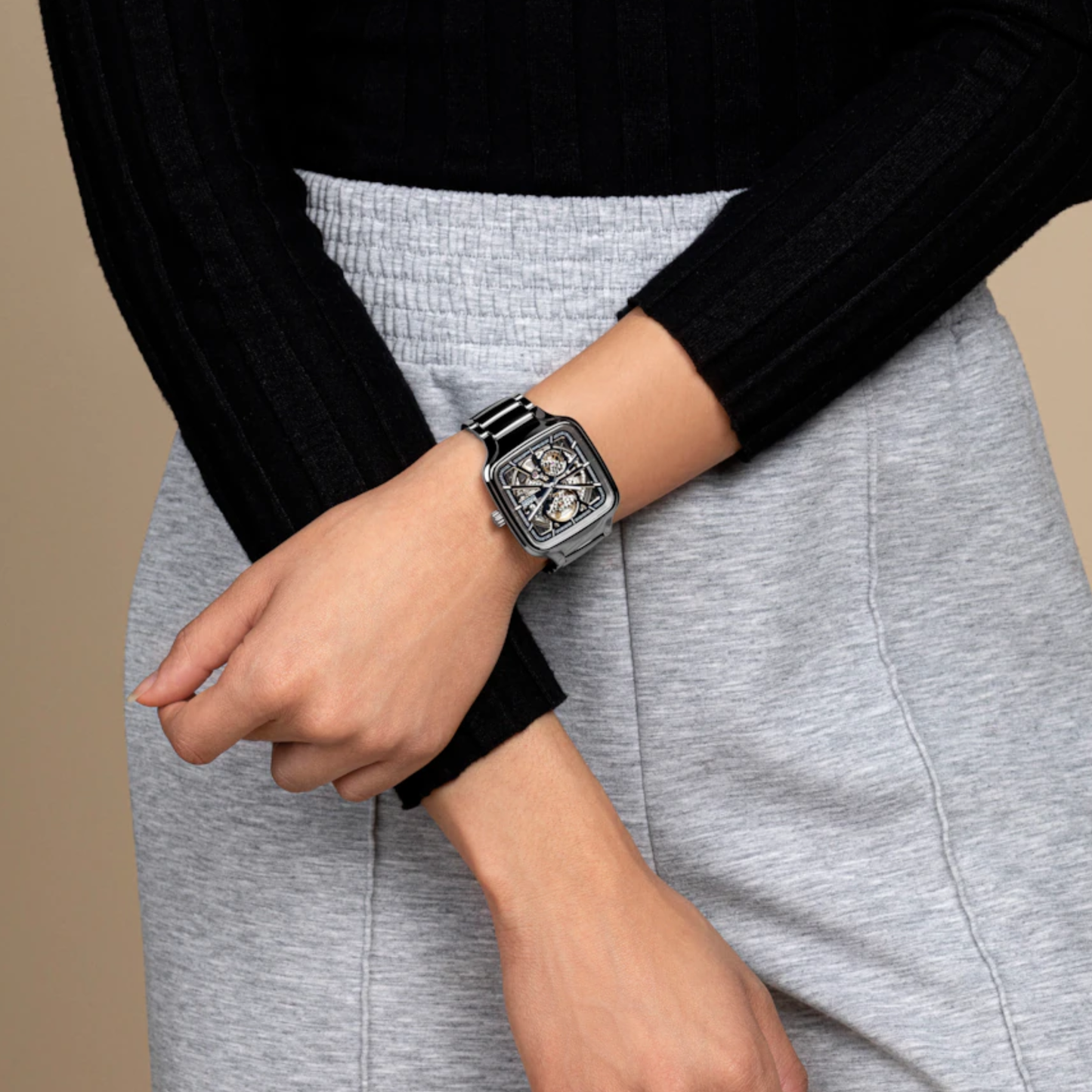 Rado True Square Open Heart Blue Ceramic Automatic Watch 38 mm