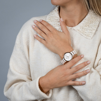 Rado Centrix Diamonds White Two-Tone Automatic Watch 35 mm