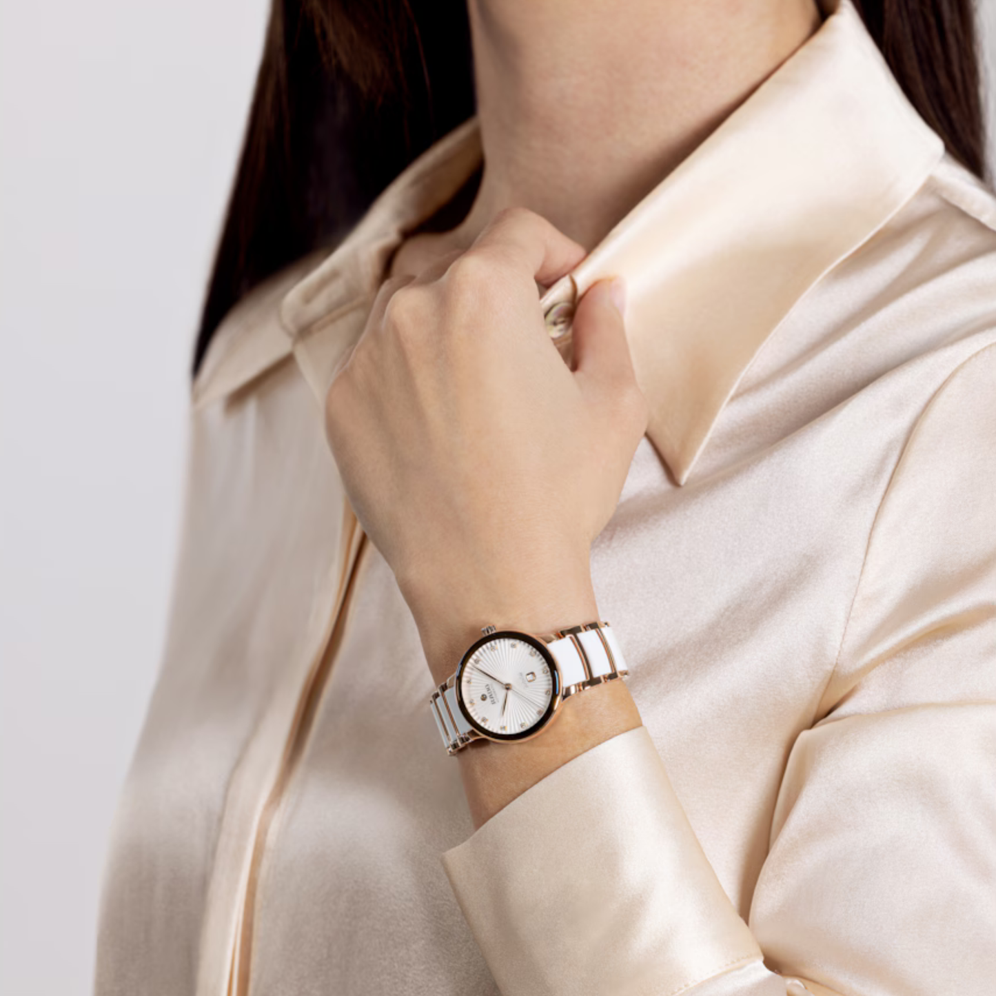 Rado Centrix White Dial Two-Tone Stainless Steel & Ceramic Automatic Watch 30.5mm