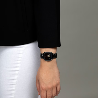 Rado True Square Black Diamond Ceramic Automatic Watch 29.2 mm