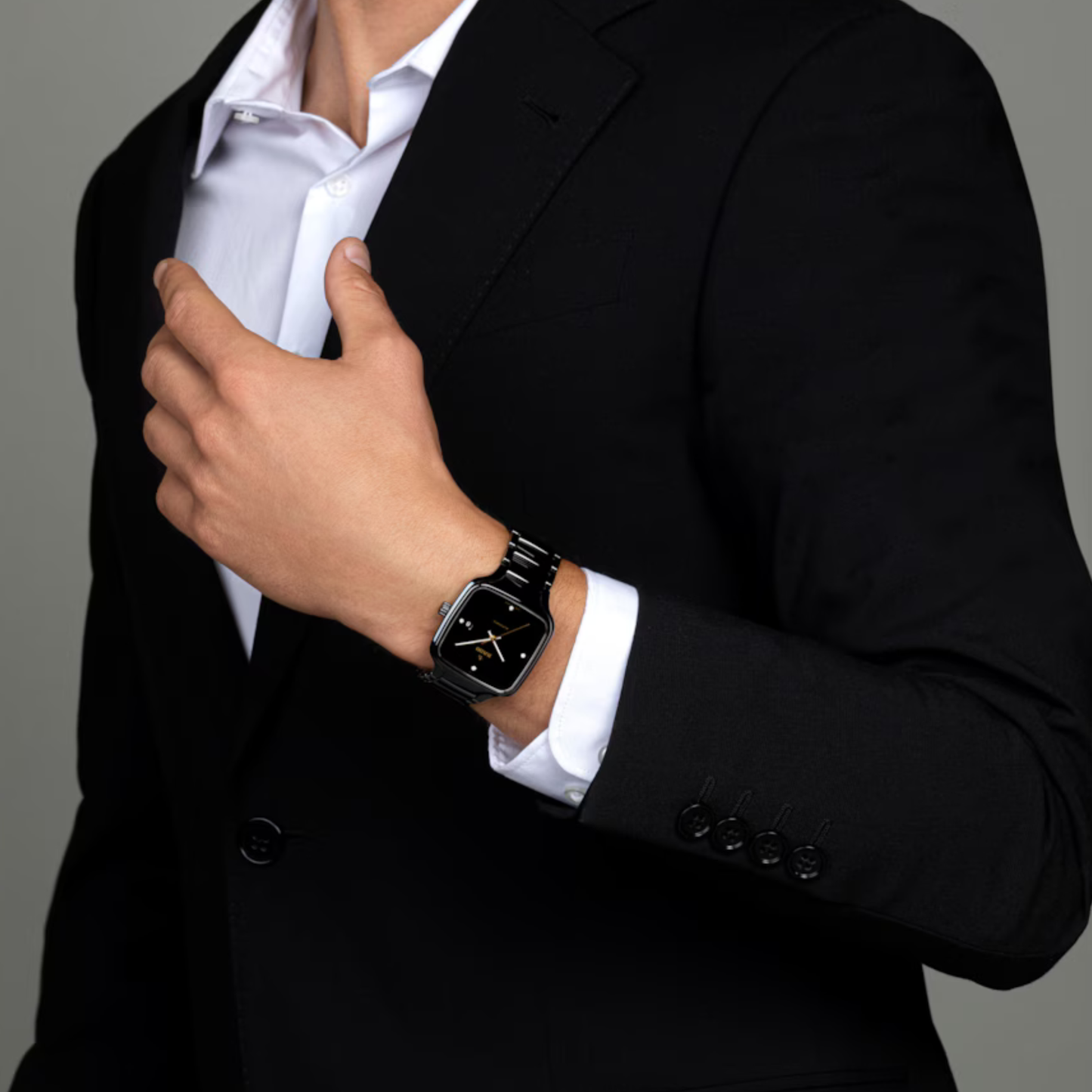 Rado True Square Black Diamond Ceramic Titanium Watch 38 mm