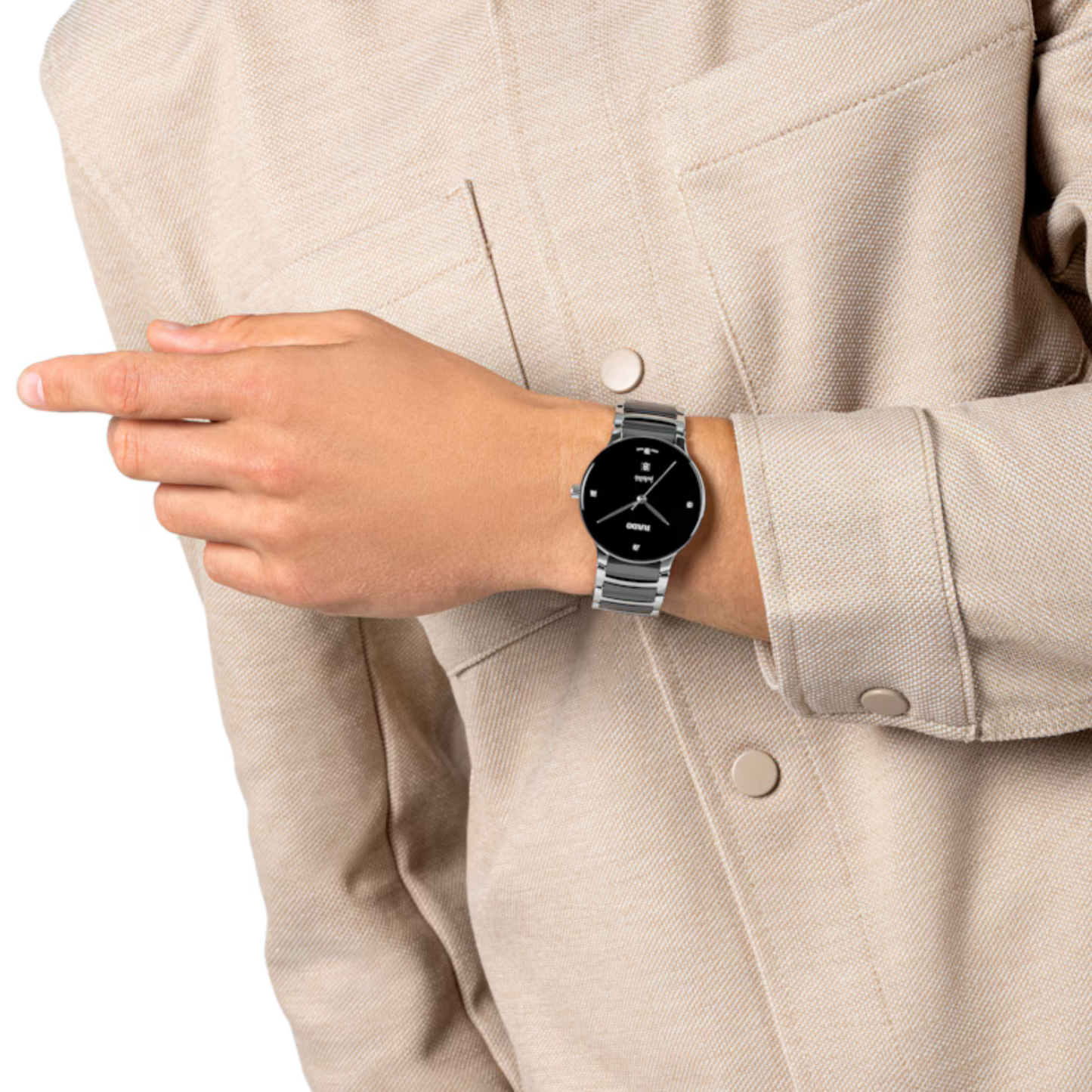 Rado Centrix Black Diamond Ceramic Watch 39.5 mm