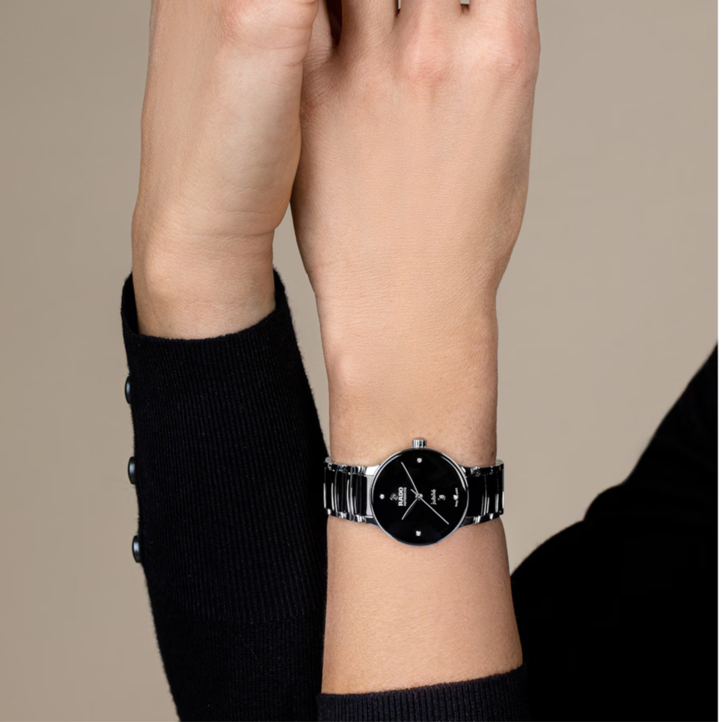 Rado Centrix Automatic Diamonds Black Dial Two-Tone Stainless Steel Men’s Watch 30.5mm