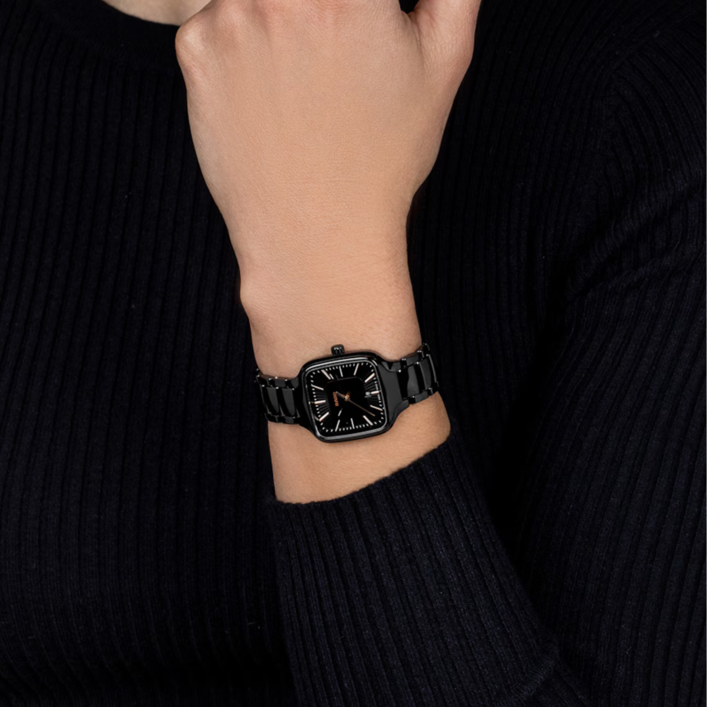 Rado True Square Black Ceramic Titanium Watch 29.2 mm