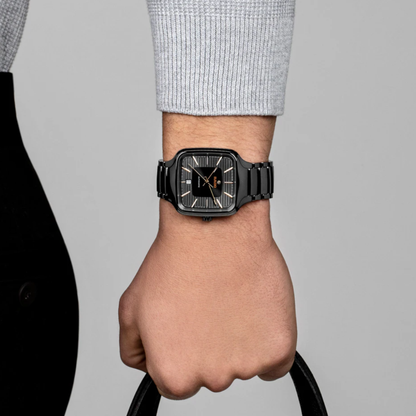 Rado True Square Grey Ceramic Titanium Automatic Watch 38 mm