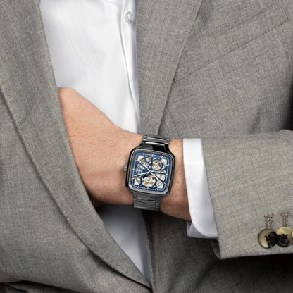 Rado True Square Open Heart Blue Ceramic Automatic Watch 38 mm