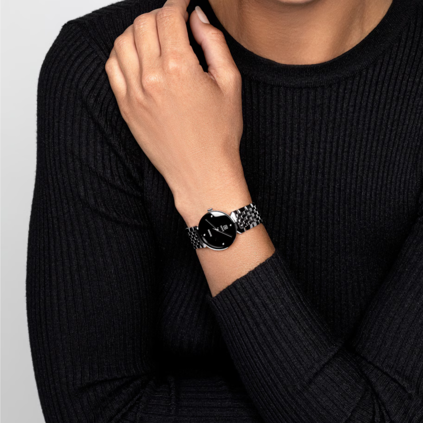 Rado Florence Classic Diamond Black Stainless Steel Watch 30 mm