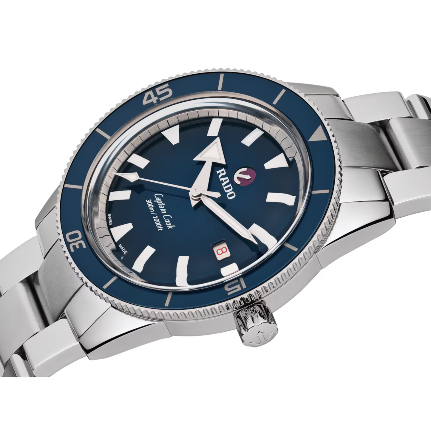 Rado Captain Cook Blue Stainless Steel Ceramic Automatic Watch 42 mm