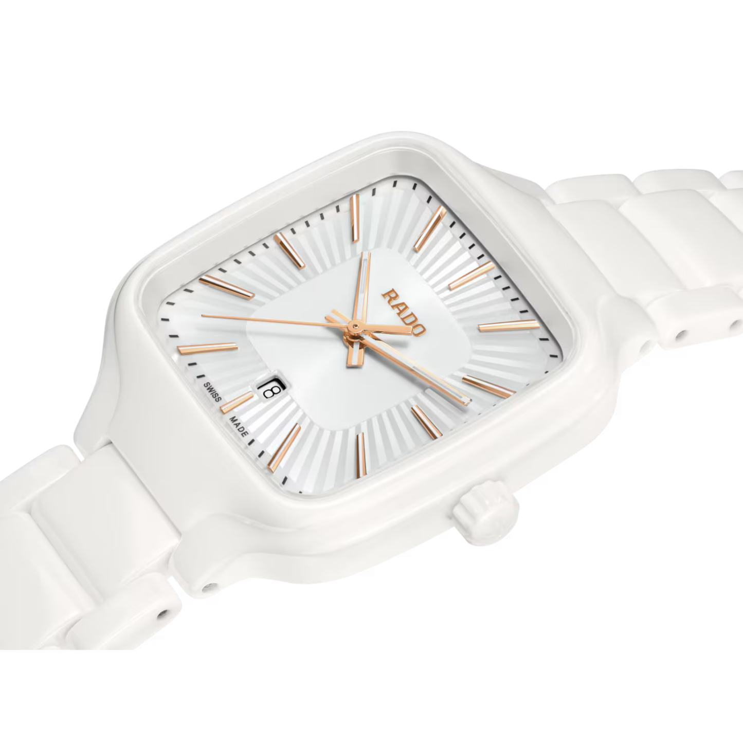 Rado True Square White Ceramic Titanium Watch 29.2 mm