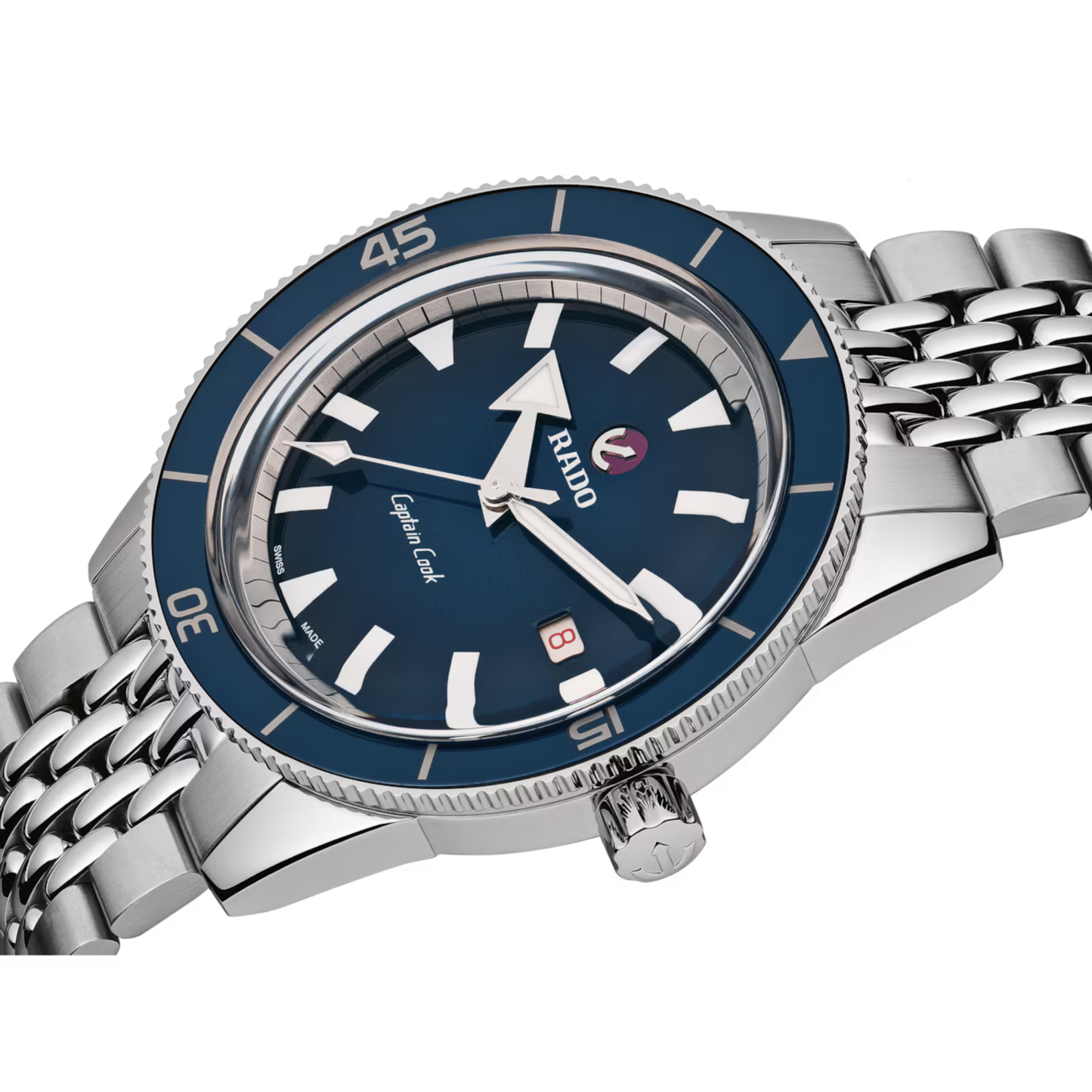 Rado Captain Cook Blue Ceramic Stainless Steel Automatic Watch 42 mm