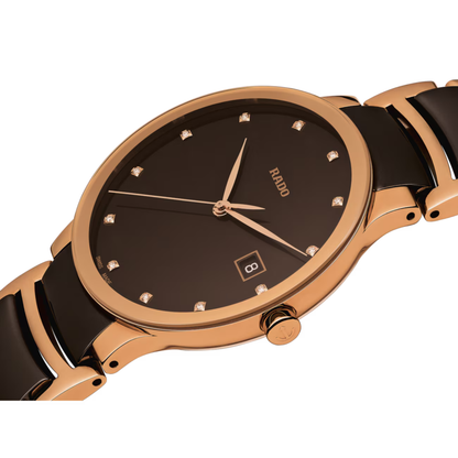 Rado Centrix Brown Diamond Two-Tone Ceramic Watch 38 mm