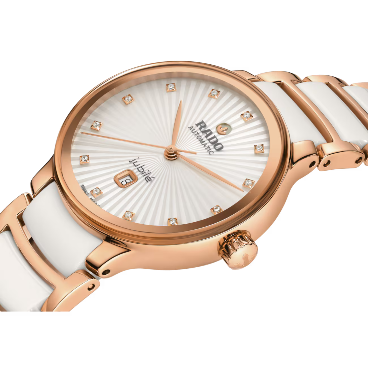 Rado Centrix White Dial Two-Tone Stainless Steel & Ceramic Automatic Watch 30.5mm