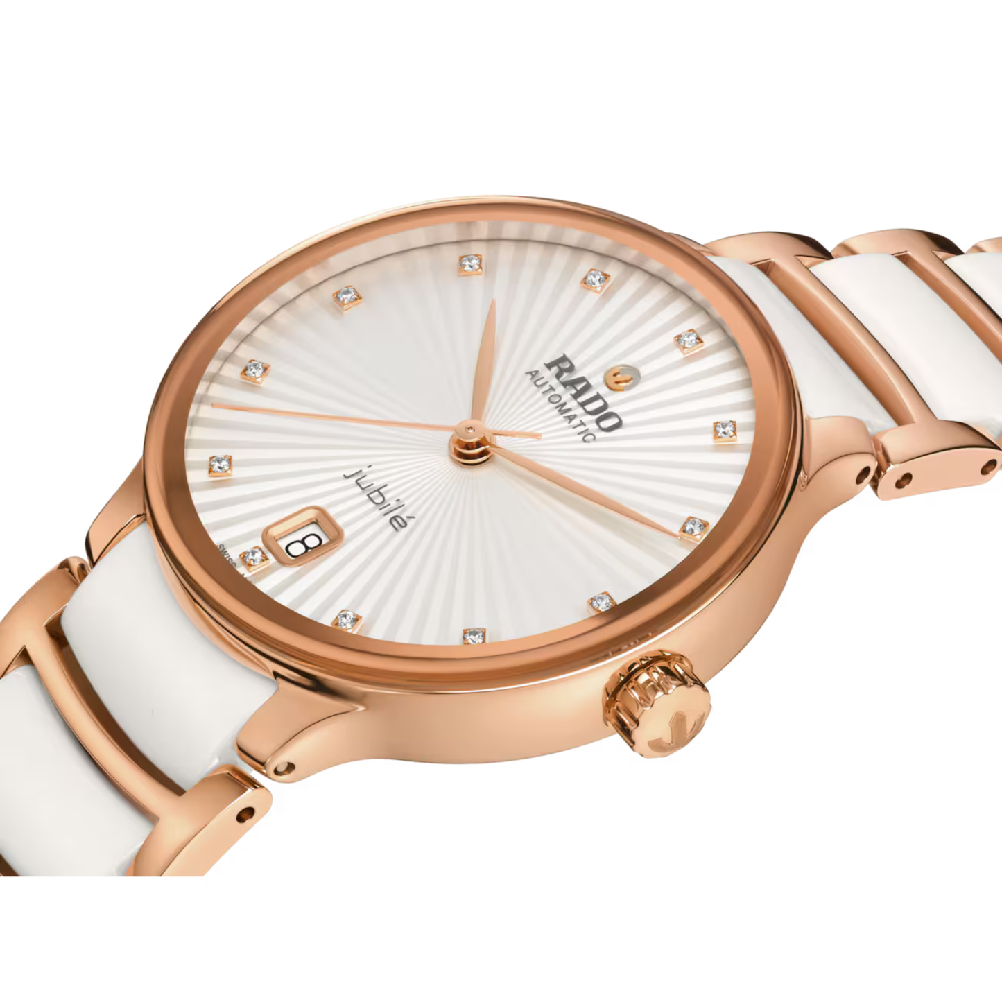 Rado Centrix Diamonds White Two-Tone Automatic Watch 35 mm