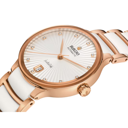 Rado Centrix Diamonds White Two-Tone Automatic Watch 35 mm