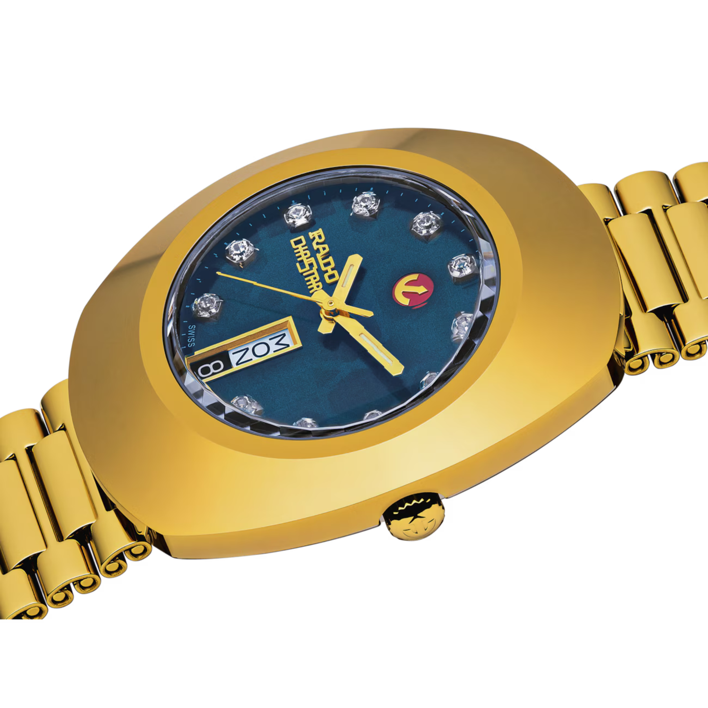 Rado DiaStar Original Gold Stainless Steel Blue Dial Automatic Watch 35 mm