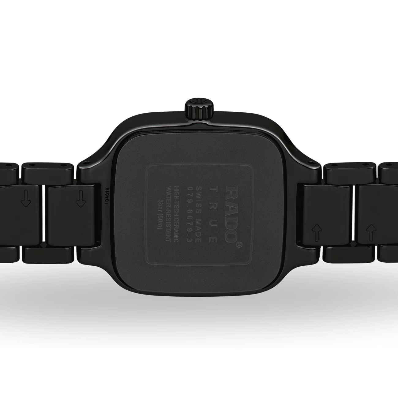 Rado True Square Black Diamond Ceramic Automatic Watch 29.2 mm