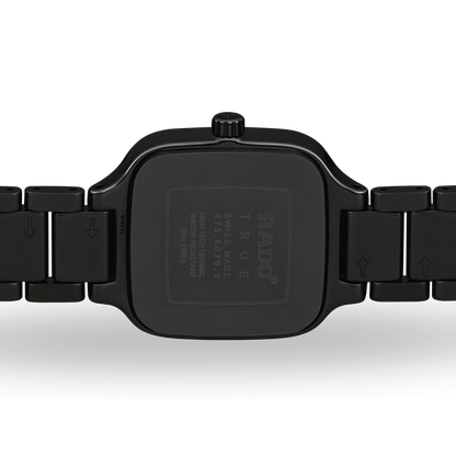 Rado True Square Black Diamond Ceramic Automatic Watch 29.2 mm