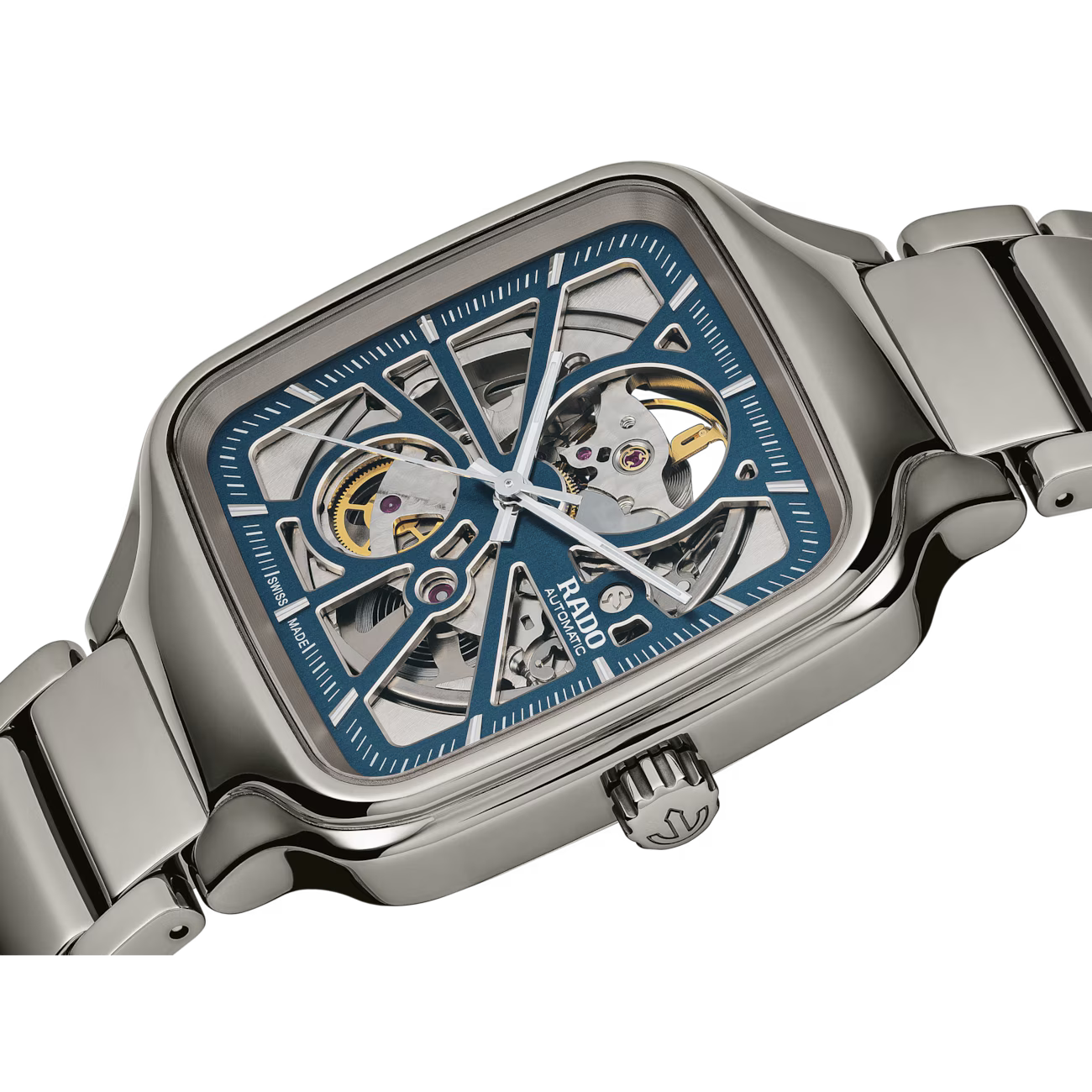 Rado True Square Open Heart Blue Ceramic Automatic Watch 38 mm